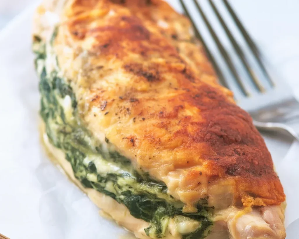 Delicious Spinach Stuffed Chicken Breasts filled with creamy spinach and cheese
