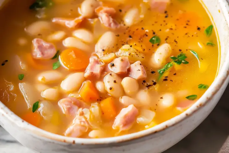 Delicious and Cozy Ham and Bean Soup Bowl