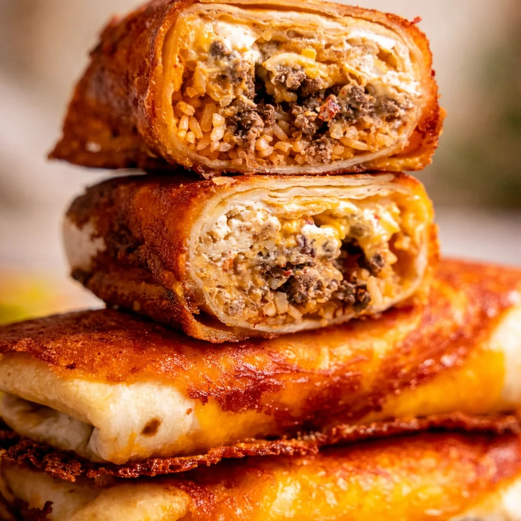 Delicious homemade Grilled Cheese Burrito Copycat Recipe with cheesy layers and fillings