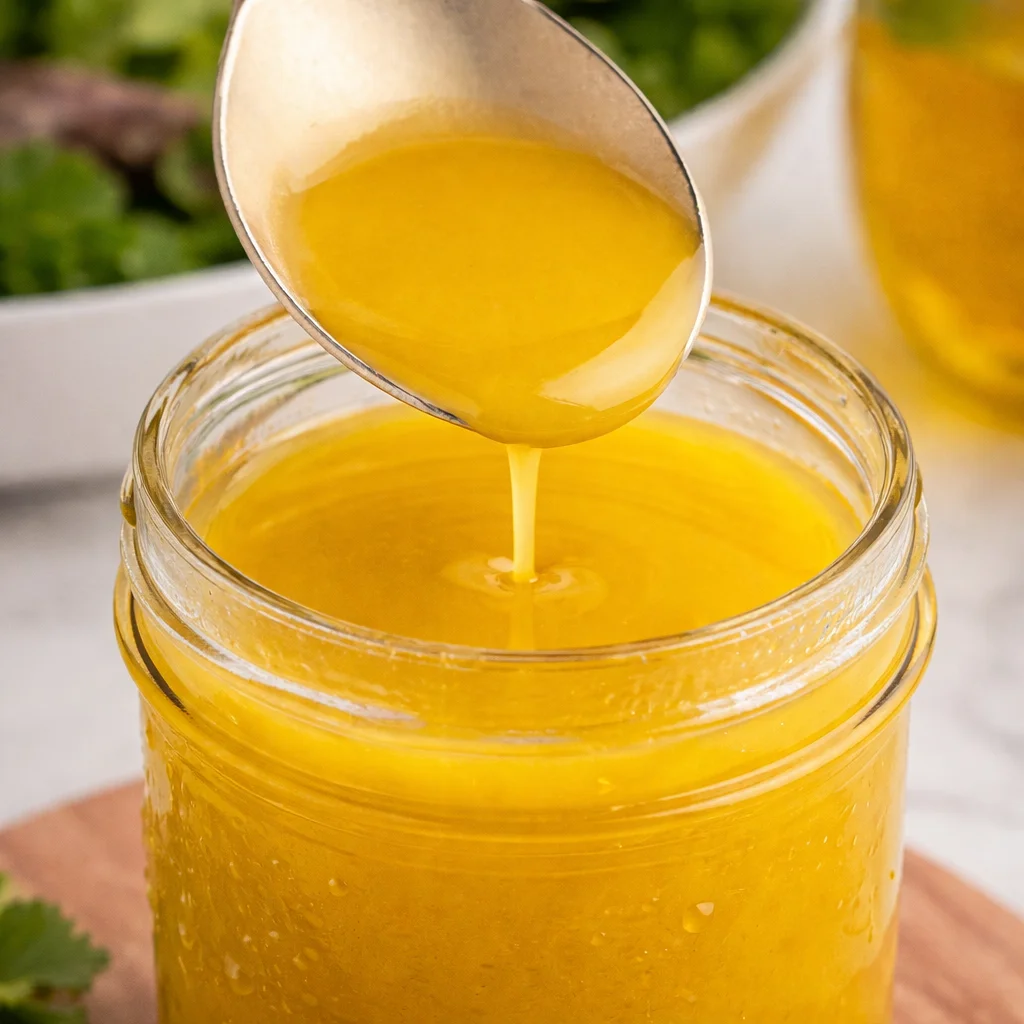 Easy Salad Vinaigrette dressing made with vinegar, olive oil, and seasonings.