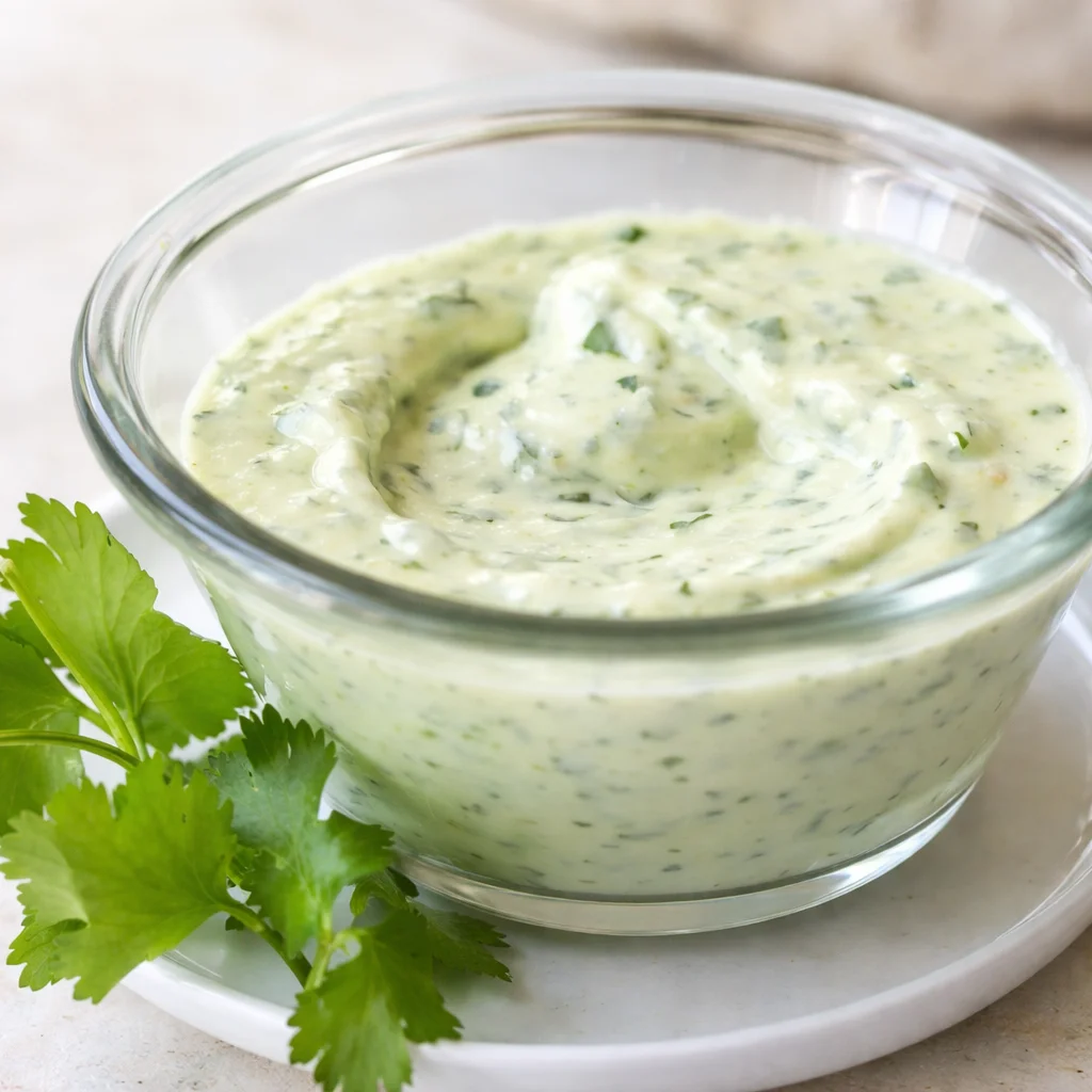 Quick and easy cilantro lime Greek yogurt dressing with fresh ingredients.