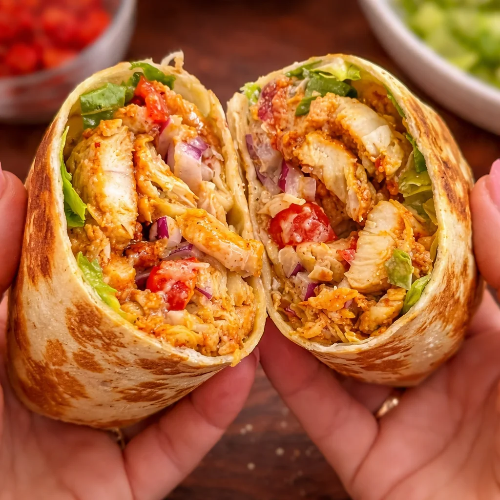 Delicious chicken wraps with homemade Raising Cane's copycat sauce for dipping.