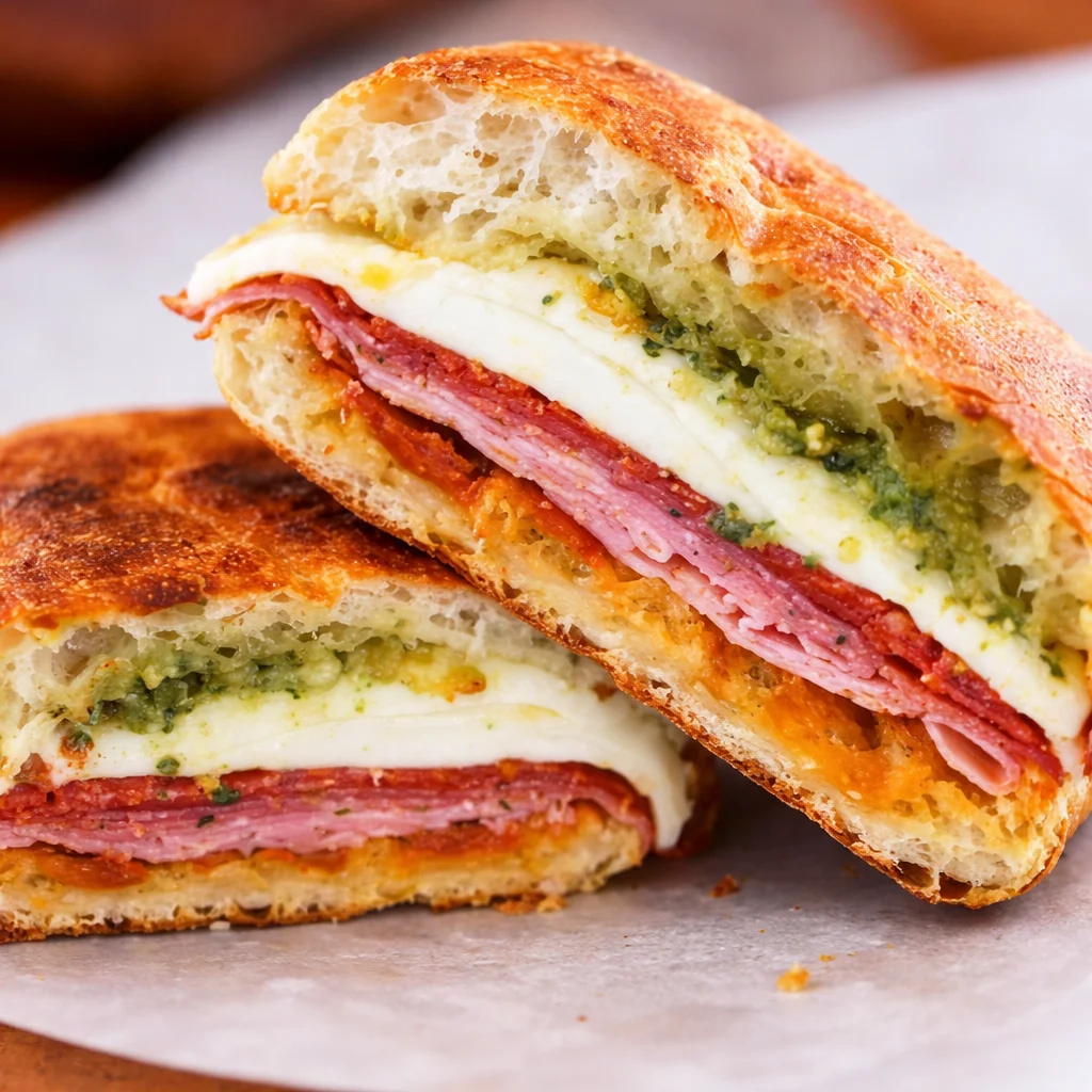 A mouthwatering Italian sandwich loaded with meats, cheese, and fresh ingredients.
