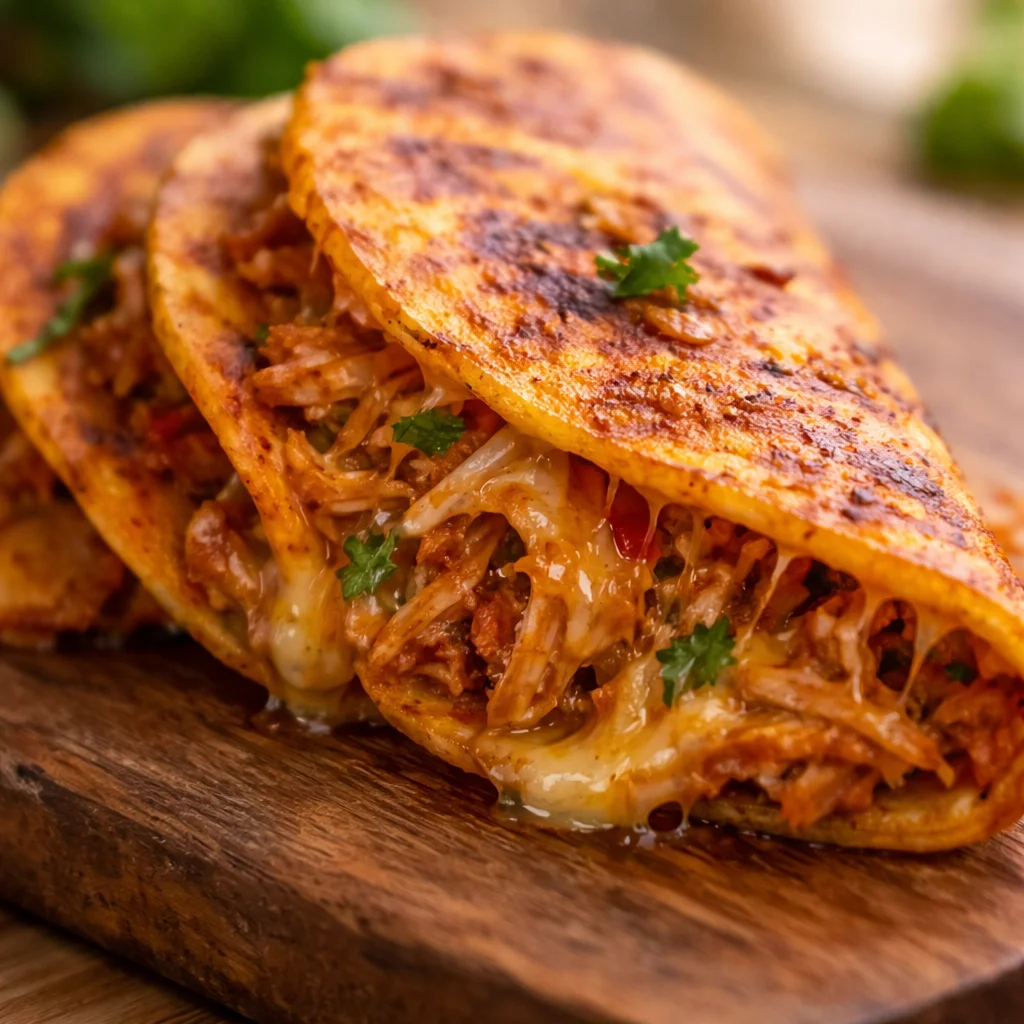 Delicious pulled chicken tacos served with fresh toppings and warm tortillas.