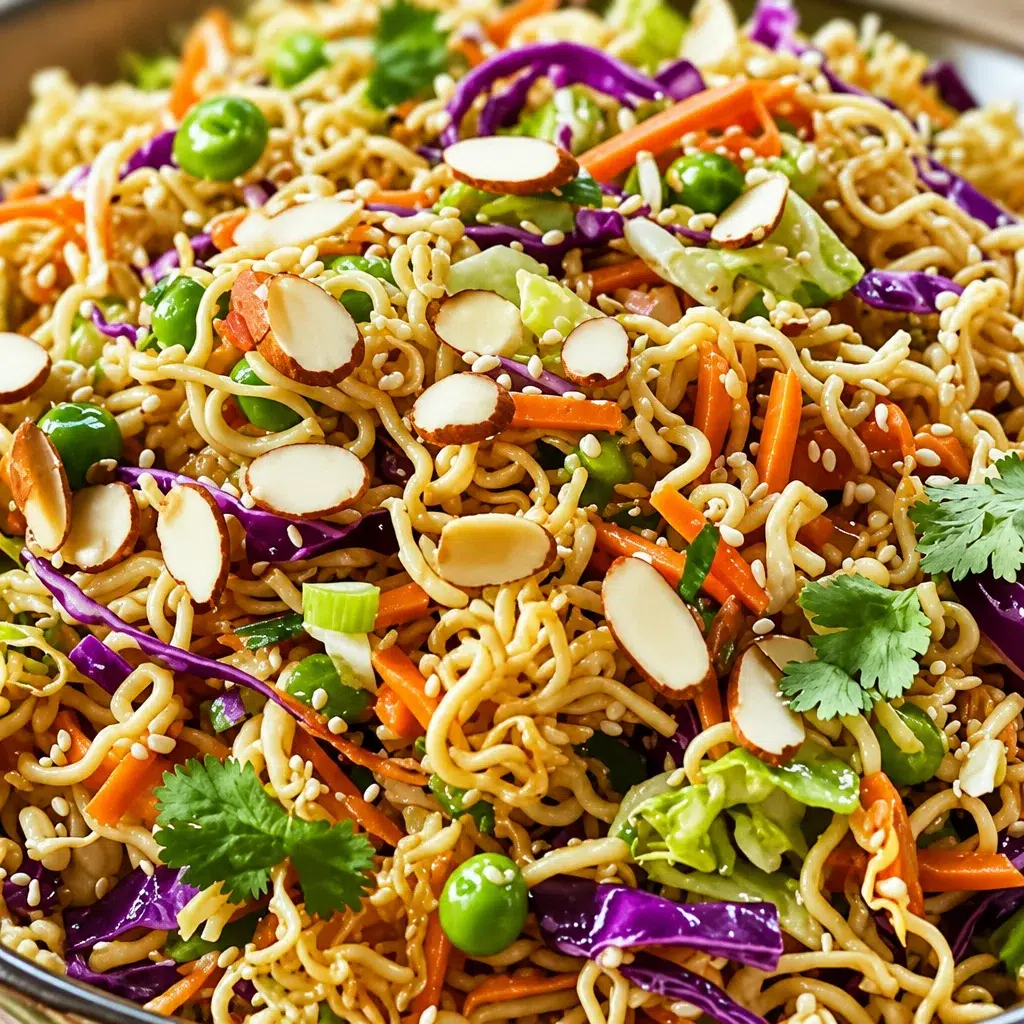 Delicious Asian Ramen Noodle Salad with crunchy noodles, cabbage, and dressing