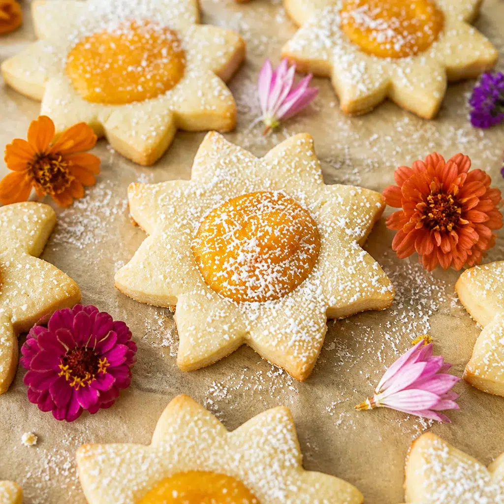 Summer Solstice Sun Cookies with lemon curd center for a bright solstice celebration.