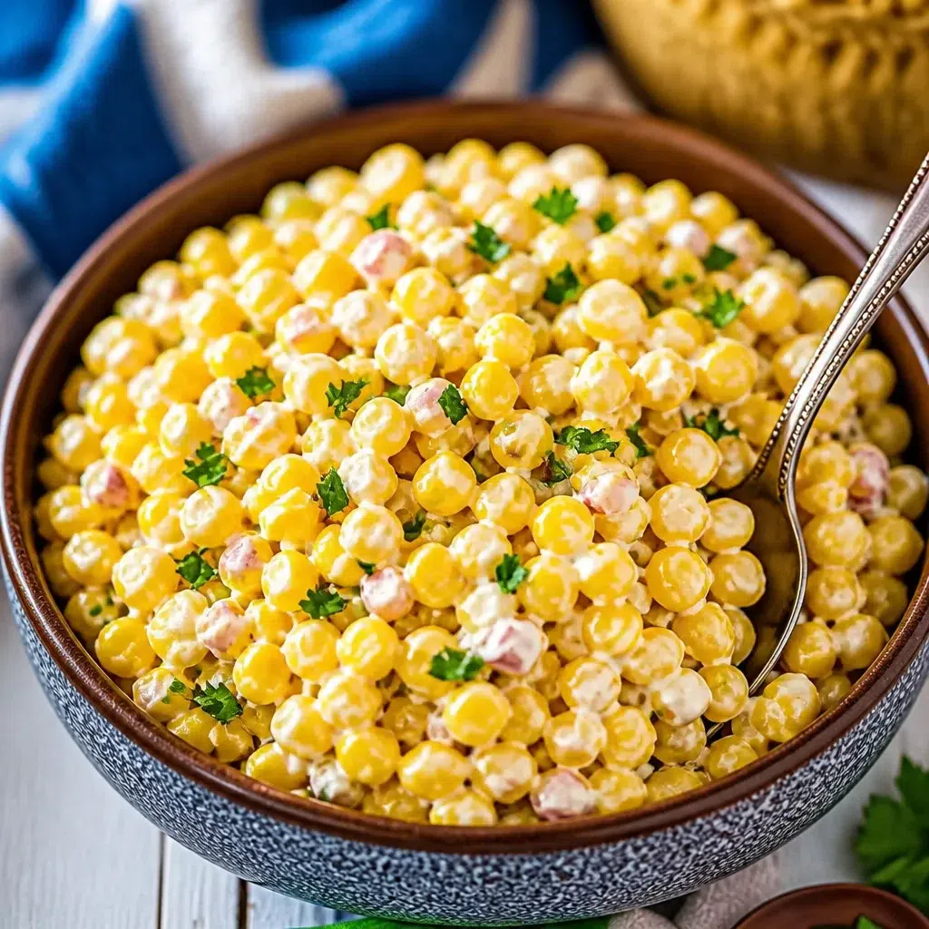 Delicious Crack Corn Salad featuring fresh corn and creamy dressing for summer gatherings.