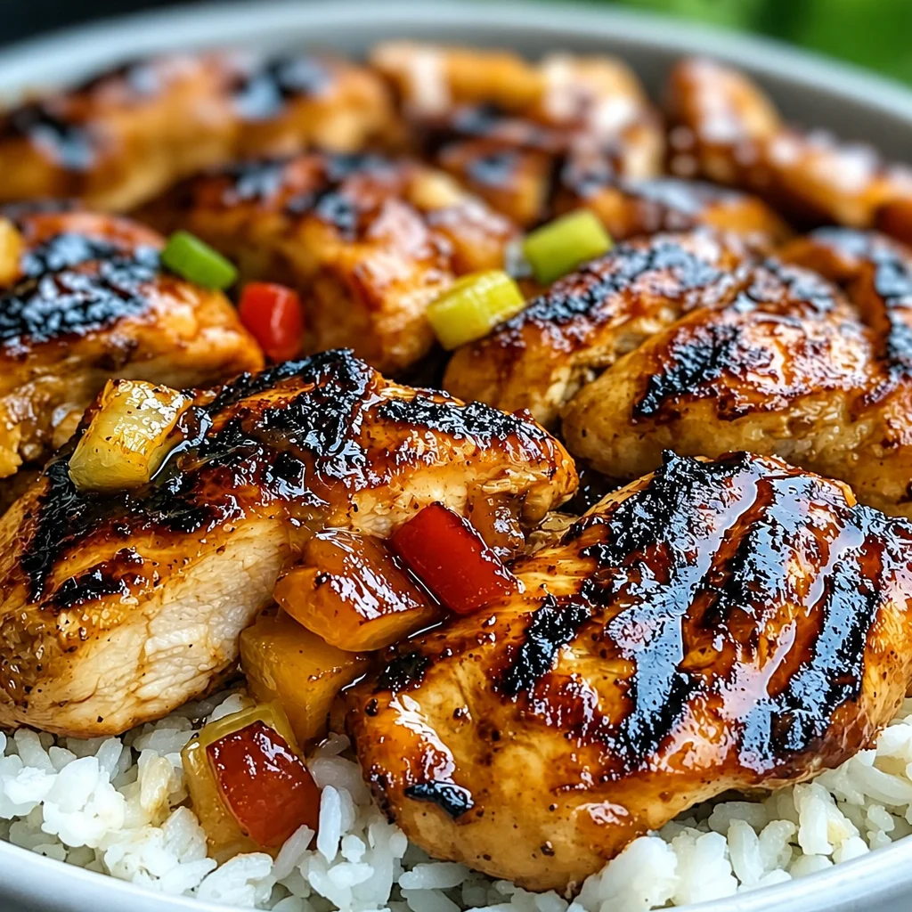 Grilled Authentic Hawaiian Huli Huli Chicken with pineapple marinade
