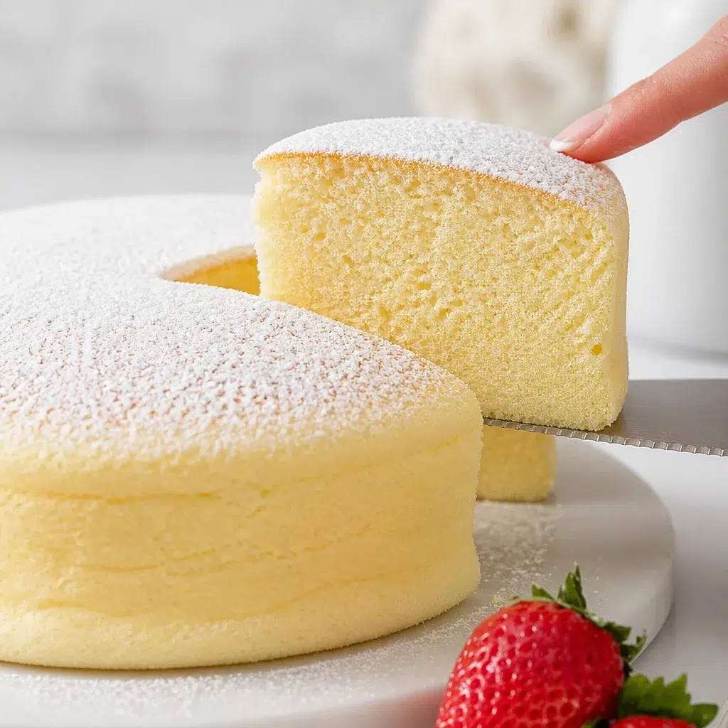 Delicious Japanese Cotton Cheesecake served with a light and fluffy texture.