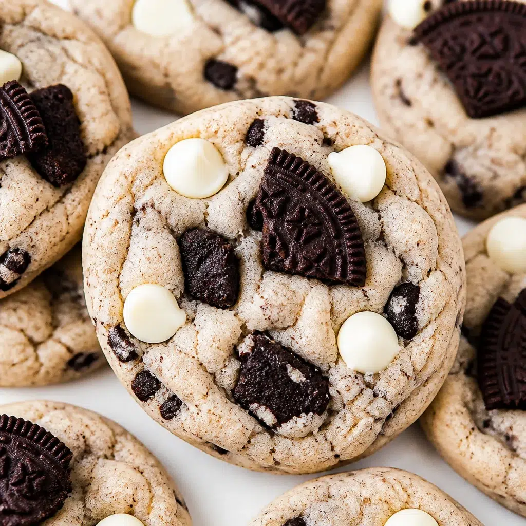 Delicious homemade Cookies and Cream Cookies with Oreo pieces and white chocolate chips.