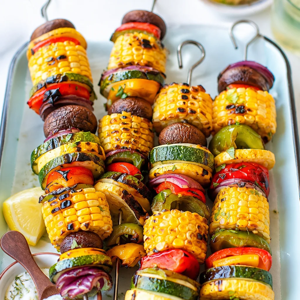 Delicious assortment of grilled vegetables including zucchini, bell pepper, and mushrooms.