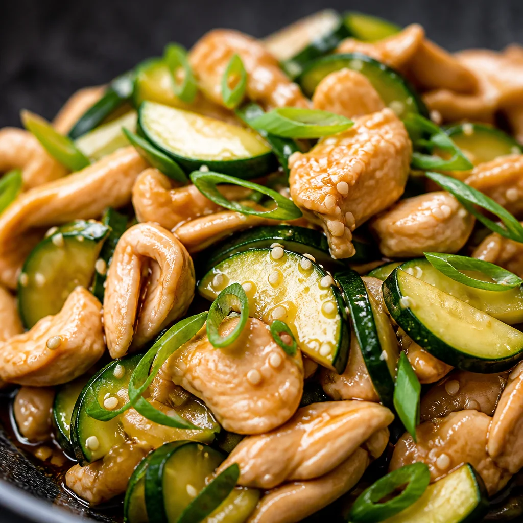 Delicious Chicken Zucchini Stir Fry with vibrant veggies and savory sauce