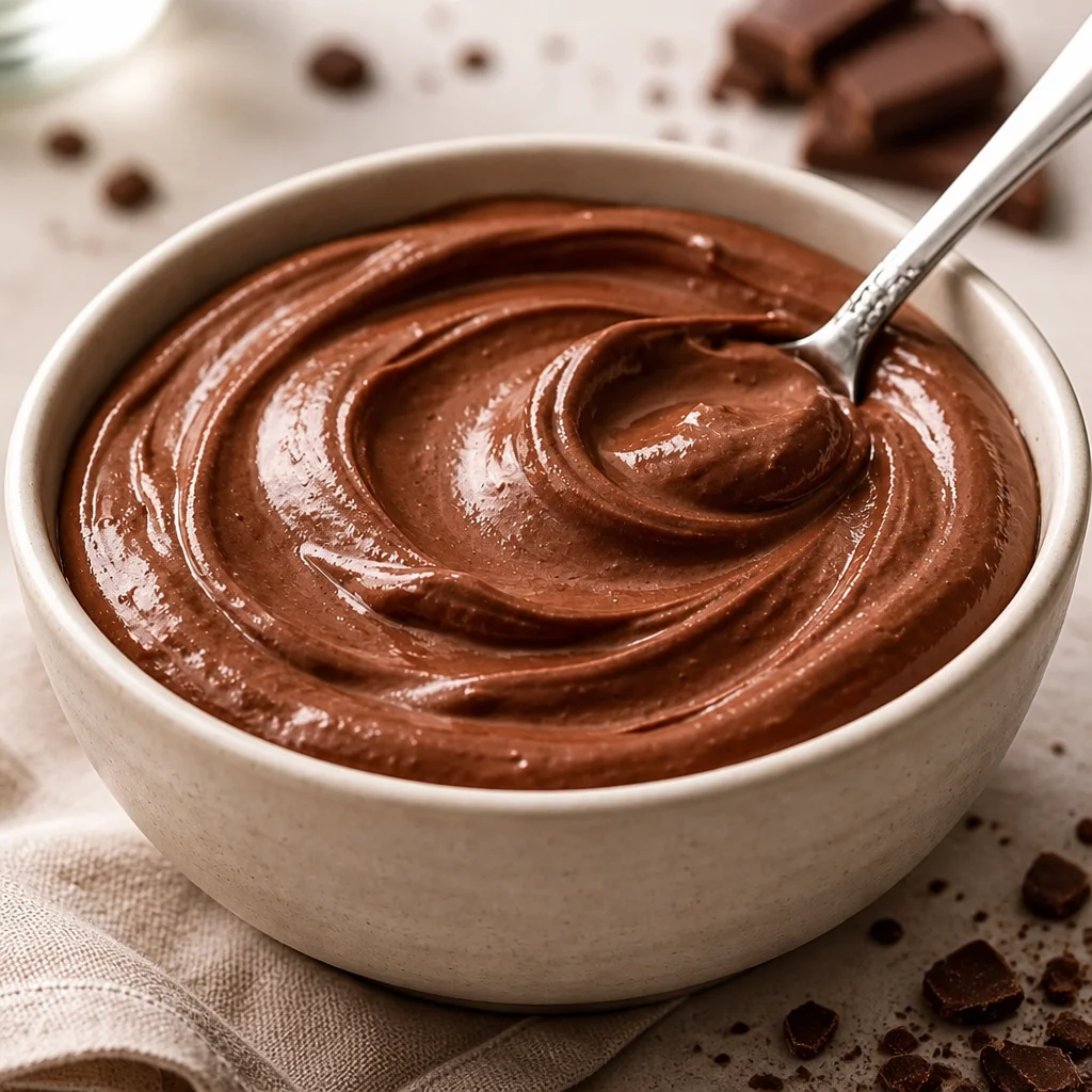 Delicious Cottage Cheese Chocolate Mousse served in a bowl