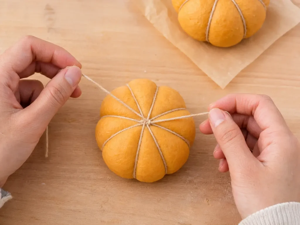 How to shape the Pumpkin Donuts