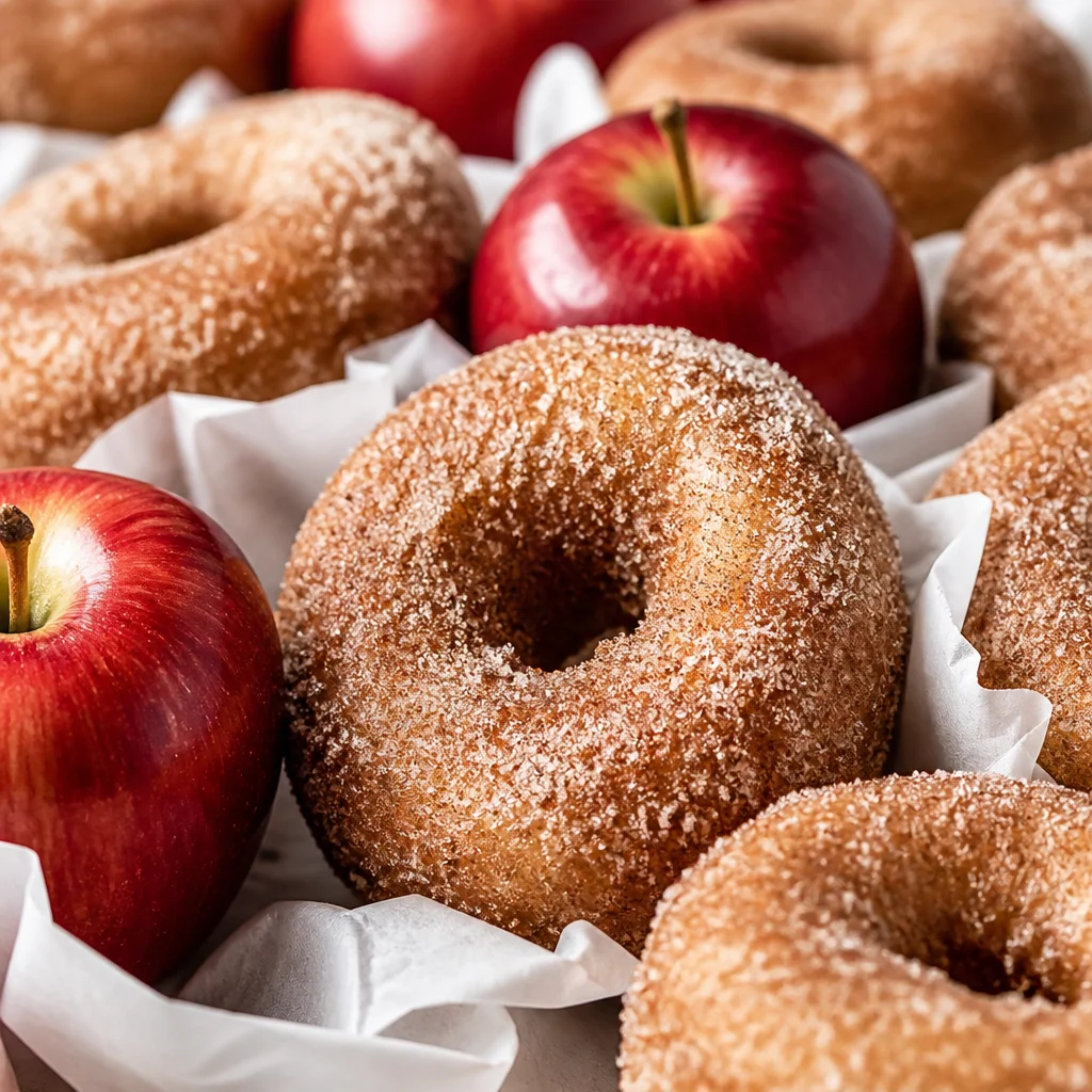 Delicious Apple Cider Donuts with a Buttery Apple Cinnamon Coating
